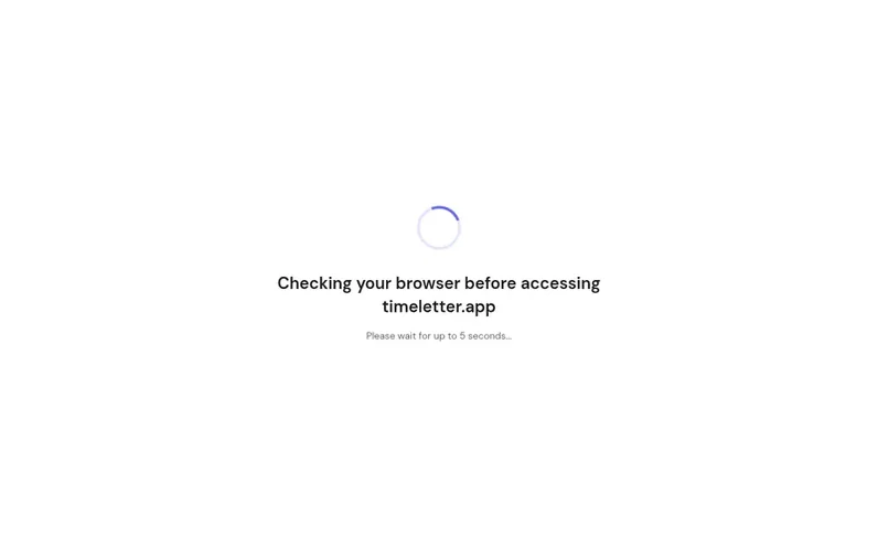 Screenshot of the timeletter homepage