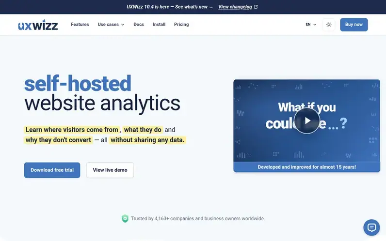 Screenshot of the UXWizz homepage