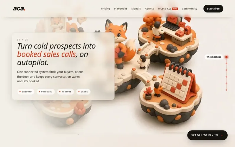 Screenshot of the ACA (Automated Client Acquisition) homepage